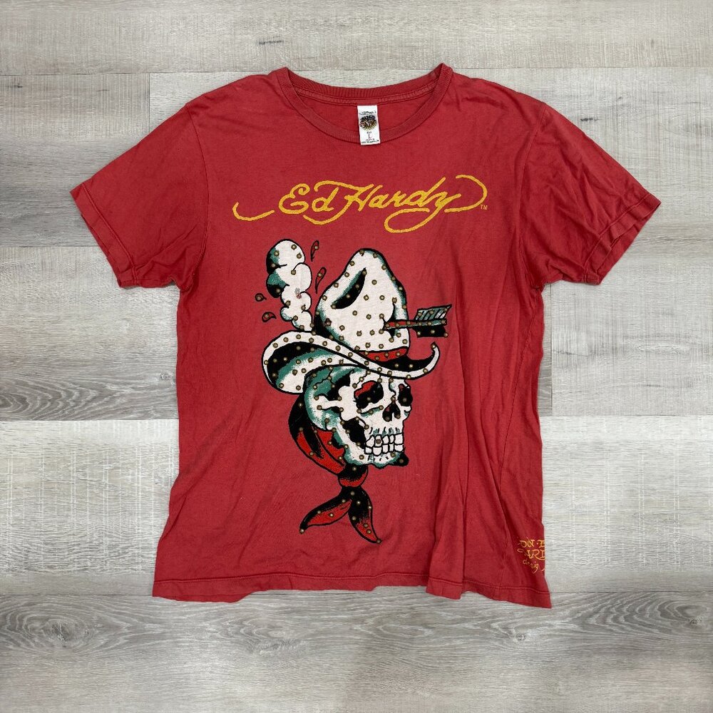 Ed Hardy Skull Cowboy Graphic Tee